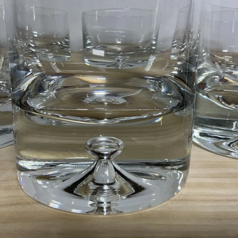 HTF CRATE & BARREL POLAND CLEAR KROSNO BUBBLE DOF GLASS Set Of 6